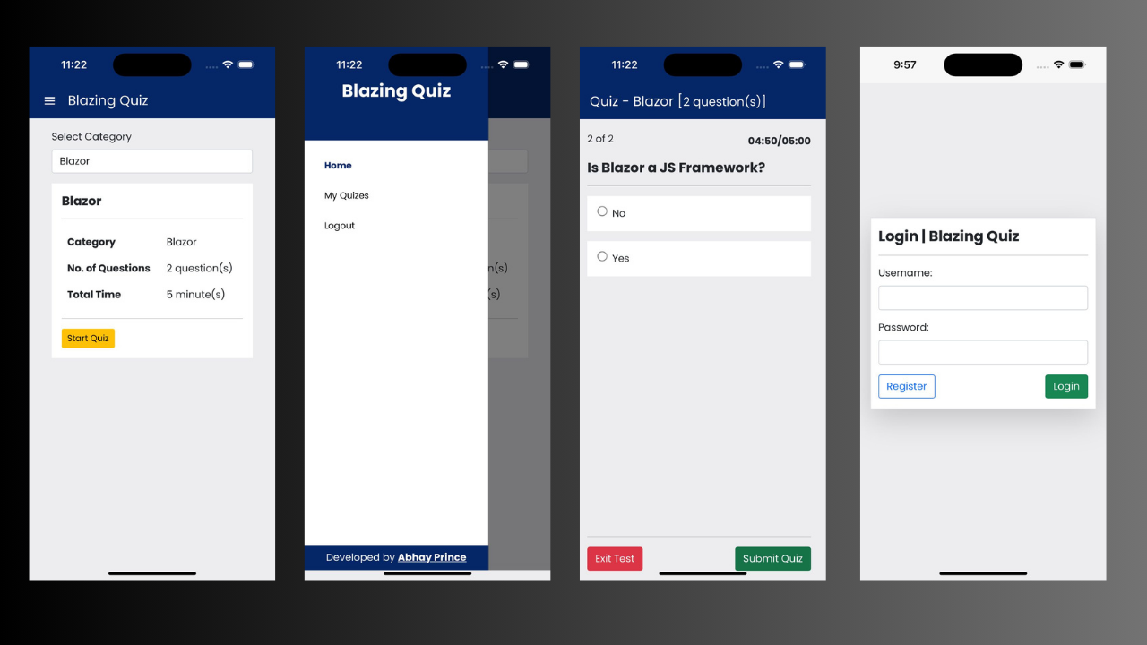 Online Quiz Mobile App