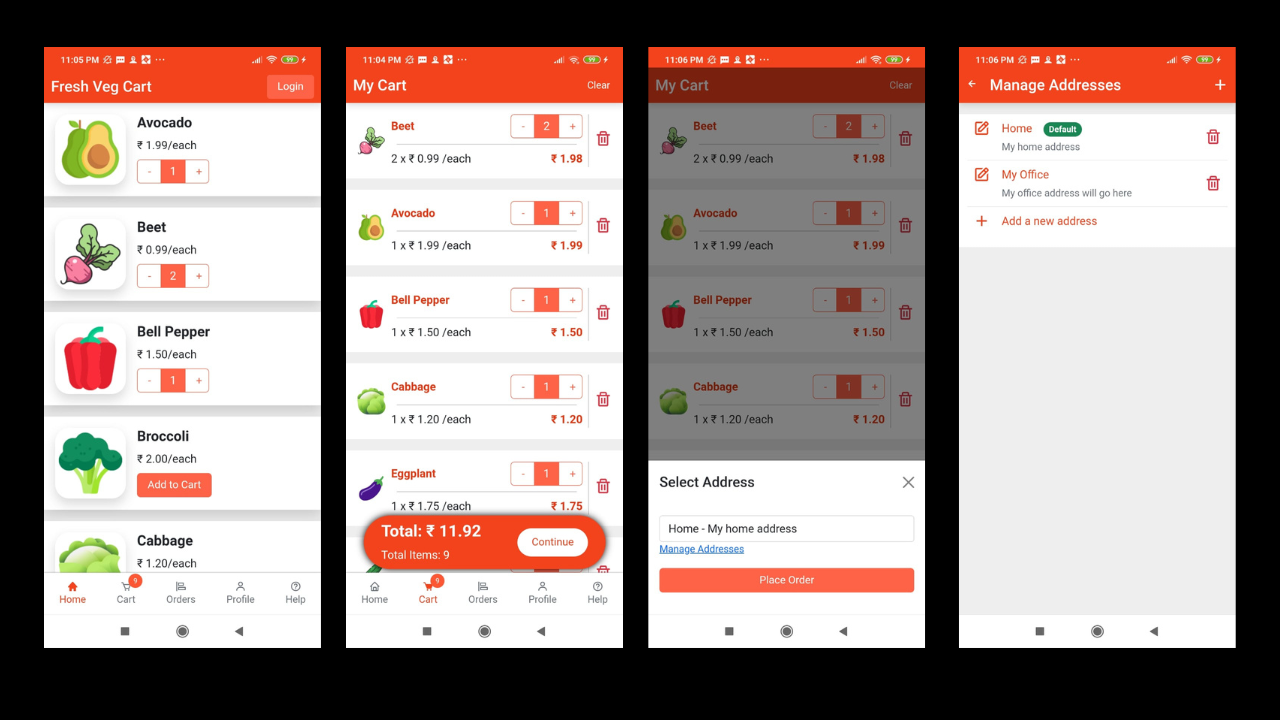 Fruits & Vegetables e-Commerce App